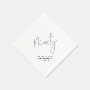 Serviette En Papier À quatre-vingt-dix Fête d'anniversaire moderne arg