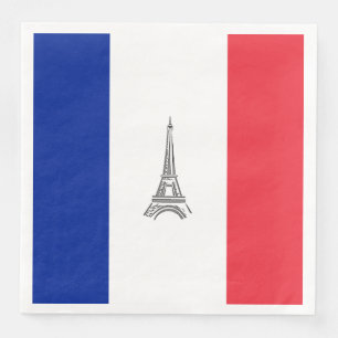 Serviette en papier à thème de la Tour Eiffel et d