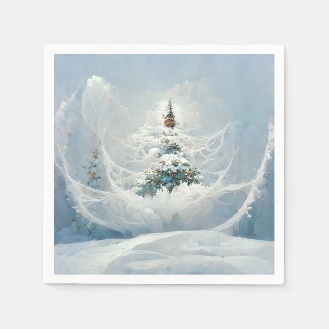 Serviette en papier à thème hivernal pour les fête (Devant)