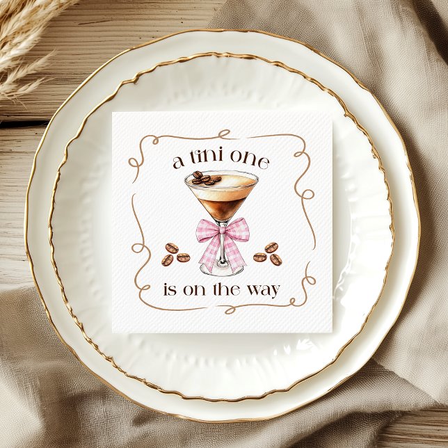 Serviette En Papier A Tini One Espresso Martini Pink Bow Baby Shower (A Tini One Espresso Martini Pink Bow Baby Shower Napkins)