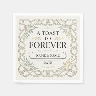Serviette En Papier A Toast to Forever Romantic Marriage Proposal