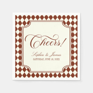 Serviette En Papier À votre santé ! Luxueux Vieil Argent Mariage Bourg