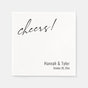 Serviette En Papier À votre santé ! Typographie de mariage Simple Élég