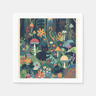 Serviette En Papier A woodland scene napkin