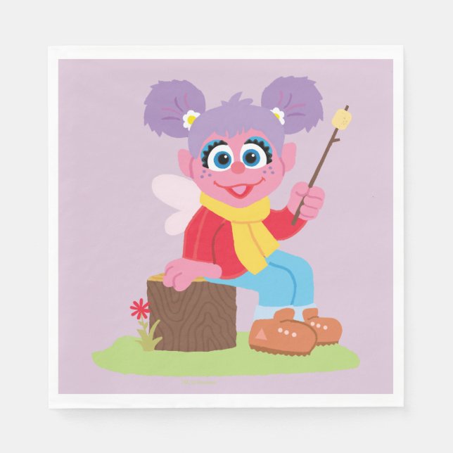 Serviette En Papier Abby Cadabby | Faire des S'mores (Devant)