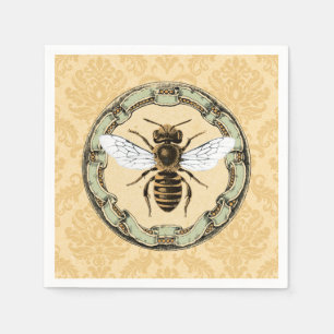 Serviette En Papier Abeille de miel et cadre Vintage 3
