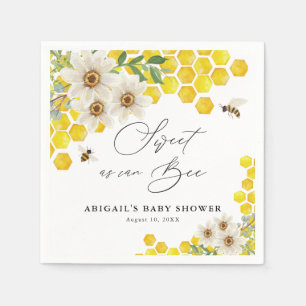 Serviette En Papier Abeille de miel et marguerites doux comme peut êtr