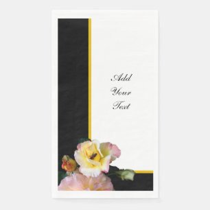 Serviette En Papier Abeille sur roses rose jaune Fleurs