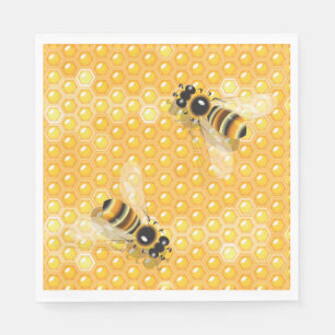 Serviette En Papier Abeilles sur Honeycombs Papier serviettes