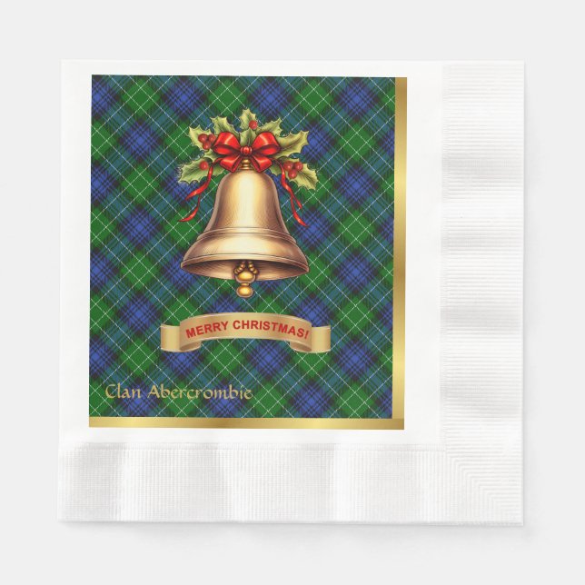 Serviette En Papier Abercrombie Tartan personnalisé Noël (Devant)