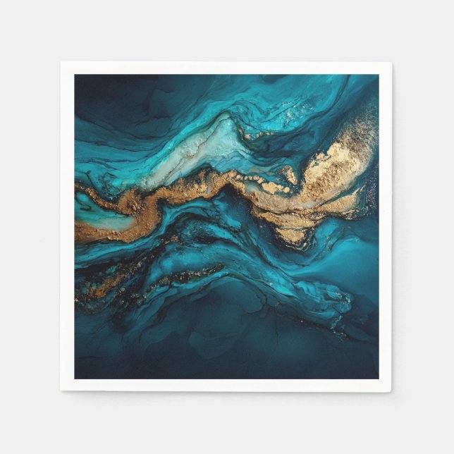 Serviette En Papier Abstract marine  (Devant)