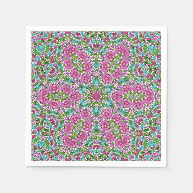 Serviette En Papier Abstract modern mosaic kaleidoscopic (Devant)