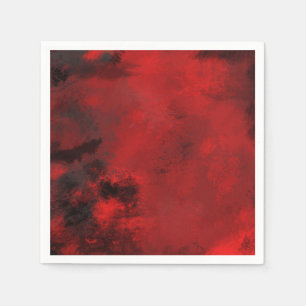 Serviette En Papier Abstrait artistique moderne noir et rouge