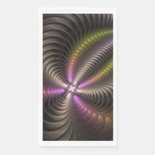 Serviette En Papier Abstrait brillant Trippy coloré 3D Fractal Art