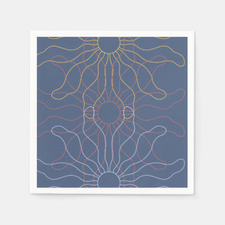 Serviette En Papier Abstrait chevauchement des rayons solaires ardoise