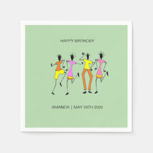 Serviette En Papier Abstrait, Fête fantastique Heure Anniversaire