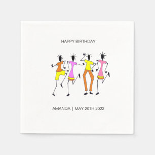 Serviette En Papier Abstrait, Fête fantastique Heure Anniversaire