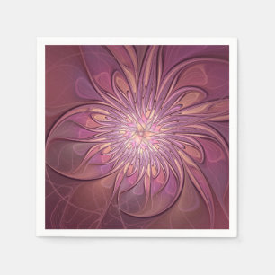 Serviette En Papier Abstrait Floral Fractal Art Berry couleurs