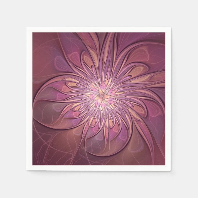 Serviette En Papier Abstrait Floral Fractal Art Berry couleurs (Devant)