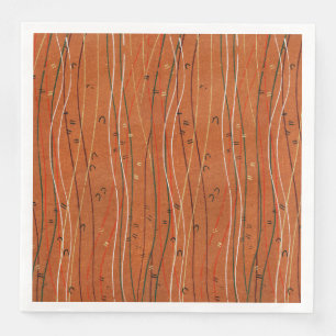 Serviette En Papier Abstrait japonais Wavy Red Stripes