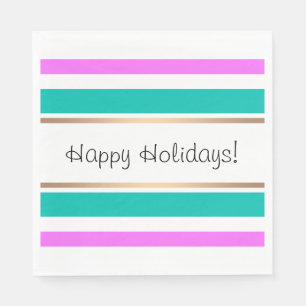 Serviette En Papier Abstrait moderne rayé bordé élégant amusant mignon
