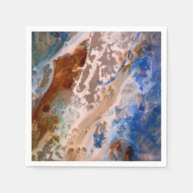 Serviette En Papier Abstrait plage de sable motif motif en mousse d'ea (Devant)
