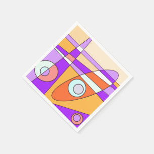 Serviette En Papier Abstrait Surf Orange Purple