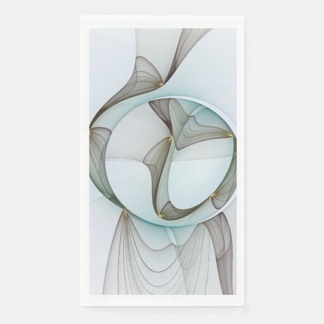 Serviette En Papier Abstrait Turquoise Brown Gold Elegance (Devant)