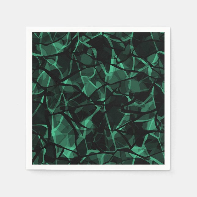 Serviette En Papier abstrait vert (Devant)
