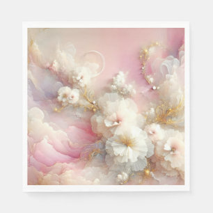 Serviette En Papier Abstraite florale de Tulle nuptiale