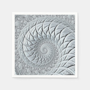 Serviette En Papier Abstraite spirale gris clair