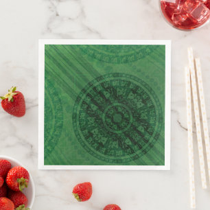 Serviette En Papier Acceptation   Médaillons de méditation verte