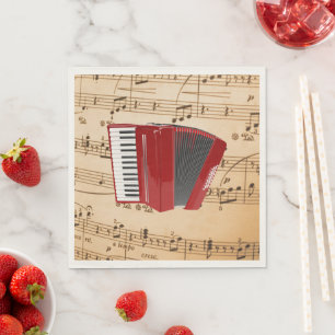 Serviette En Papier Accordion Music, design populaire,
