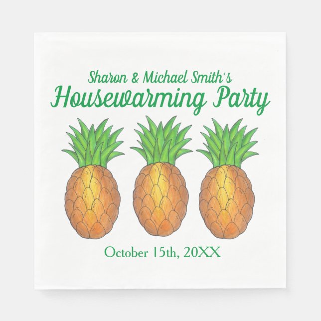 Serviette En Papier Accueil ananas Open House House House House House (Devant)