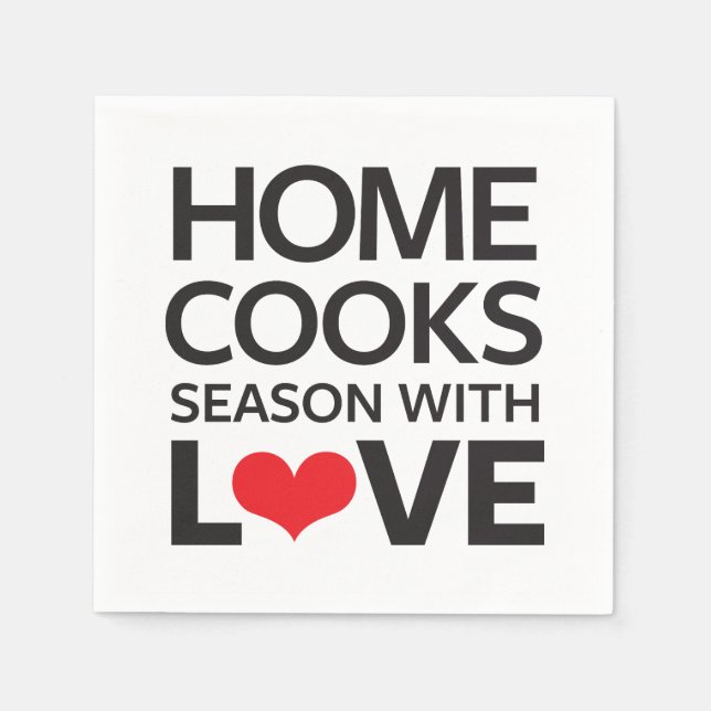 Serviette En Papier Accueil Cuisiniers Saison Avec Amour (Devant)