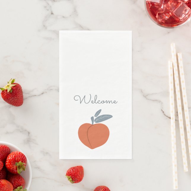 Serviette En Papier Accueil Fruits de Pêche (En situation)