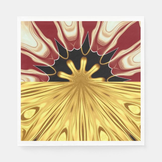 Serviette En Papier Achempong Designer Linen: Crimson & Gold Opulent S (Devant)