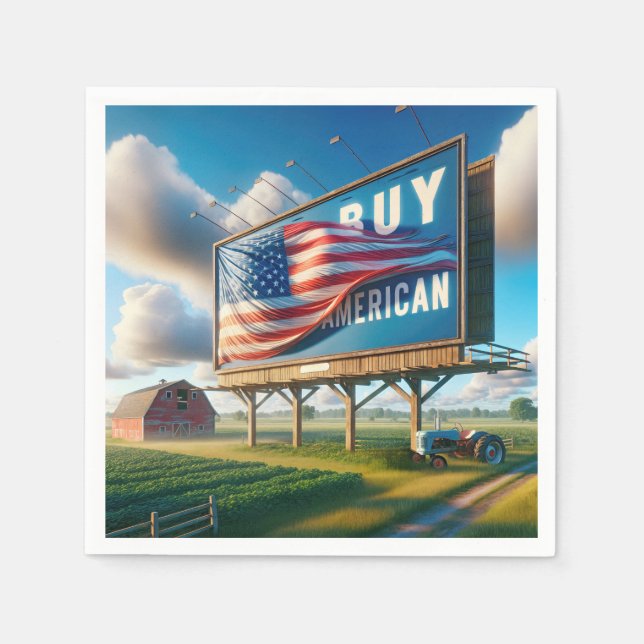 Serviette En Papier Acheter Billboard américain avec tracteur agricole (Devant)