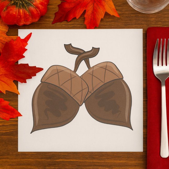 Serviette En Papier Acorns Rustique Forêt d'automne Nature (Créateur téléchargé)