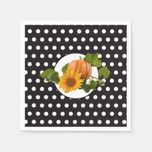 Serviette En Papier Action de grâce à pois citrouille et tournesol