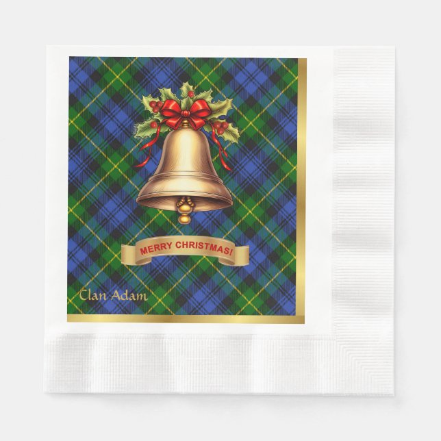 Serviette En Papier Adam Personnalisé Tartan Christmas (Devant)