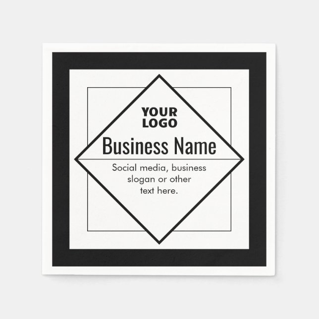 Serviette En Papier Add Your Logo Customizable Template (Devant)