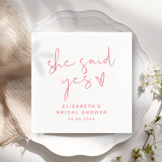 Serviette En Papier ADELLA Moderne Minimale Elle A Dit Oui Fête des ma