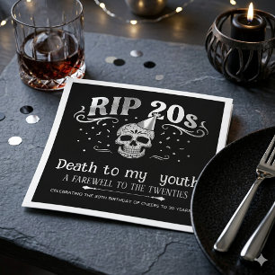 Serviette En Papier Adieu 20 ans Fête d'anniversaire de 30 ans de RIP