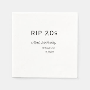 Serviette En Papier Adieu 20 ans simple joyeux 21e anniversaire brunch