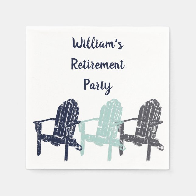 Serviette En Papier Adirondack Chairs Custom Message Party (Devant)