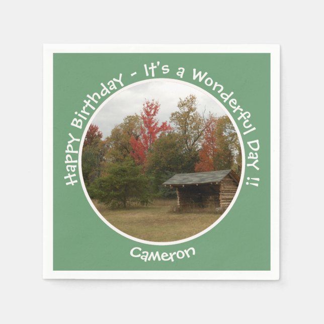 Serviette En Papier Adirondack Lean-to en automne Anniversaire Article (Devant)