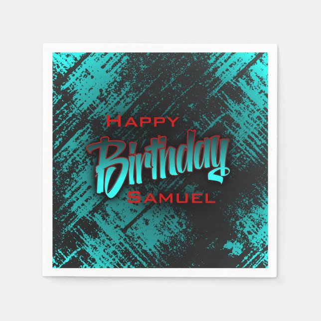 Serviette En Papier Ado Boy Anniversaire (Devant)