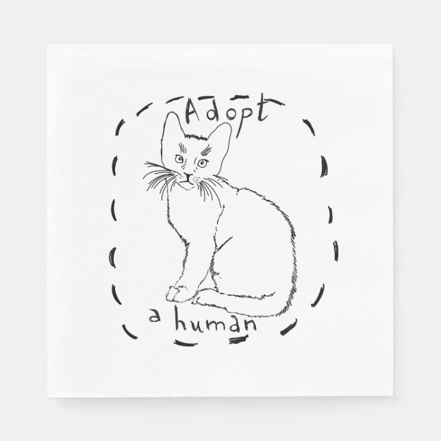 Serviette En Papier Adopter un humain (Devant)