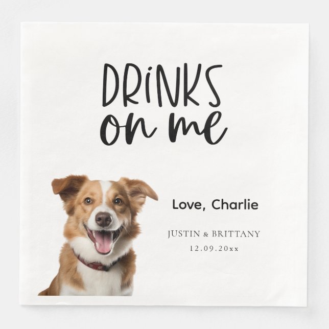 Serviette En Papier Adorable Custom Pet Wedding (Devant)